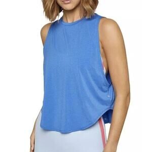 NWT Fourlaps Womens Small Curve Fitness Workout Tank Top Shirt Yoga Azure Blue